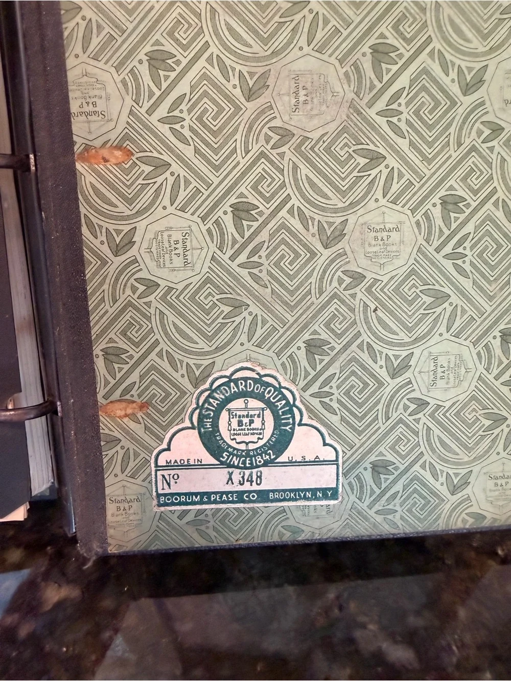 VTG Boorum & Pease 3 Ring Refillable Notebook Binder. W Paper inserts. USA. X348